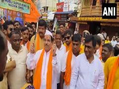 
      
      Karnataka: Union Minister Pralhad Joshi takes part in Ganesh Puja
      
      