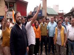 
      
      People in Shimla holds protest over alleged illegal construction
      
      