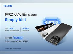 
      
      POVA 6 Neo Launched With AI Features and Segment-First 16GB* RAM 
      
      