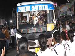 
      
      Kolkata rape-murder case: Junior doctors arrive at CM's residence
      
      