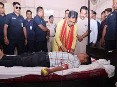 
      
      CM Manik Saha leads blood donation drive in Agartala
      
      