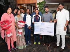 
      
      Revanth Reddy hands over Rs 1 crore cheque to Deepthi Jeevanji
      
      