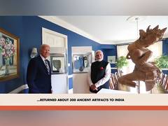 
      
      PM Modi appreciates US returning Indian artefacts in Mann Ki Baat
      
      