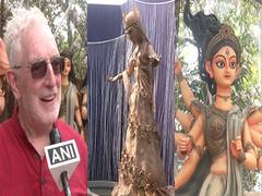 
      
      Irish-Indian artists create Maa Durga idol with goddess Danu 
      
      