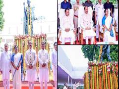 
      
      Odisha CM Majhi pays tributes to Gandhi on 155th birth anniv
      
      