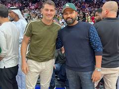 
      
      Rohit Sharma meets Iker Casillas at NBA Abu Dhabi Games
      
      