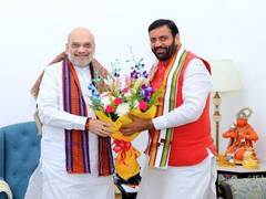 
      
      Haryana CM Nayab Singh Saini pays courtesy visit to Amit Shah
      
      