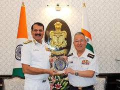 
      
      MALABAR 2024: Navy chief meets Japan Self Defence Force chief
      
      