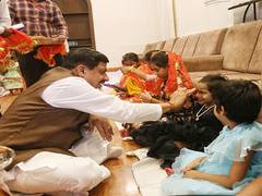 
      
      MP CM Mohan Yadav performs Kanya Pujan at CM House in Bhopal
      
      