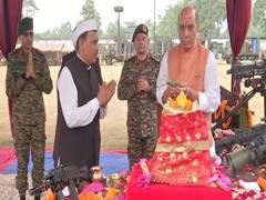 
      
      Defence Minister Rajnath Singh performs Shashtra Puja
      
      
