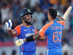 
      
      Sanju, Suryakumar, Hardik shine as India register 297/6
      
      