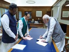 
      
      PM Modi renews his membership as BJP's first active member 
      
      