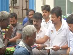 
      
      Deputy CM Udhayanidhi Stalin distributes relief materials 
      
      