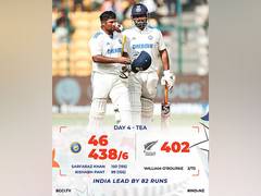 
      
      IND-NZ Test: Sarfaraz's 150 hike India's total on Day 4
      
      