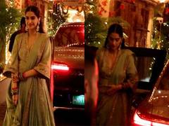 
      
      Sonam ditches red for stunning mint green look at Karwa Chauth
      
      