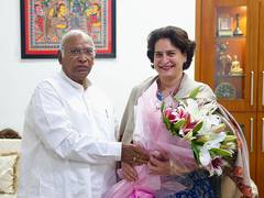
      
      Priyanka Gandhi meets Kharge in Delhi
      
      