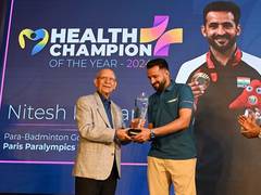 
      
      Paralympic Gold Medallist Nitesh Honoured as Health Champion
      
      