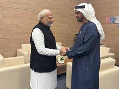
      
      PM Modi meets UAE President on BRICS Summit sidelines
      
      
