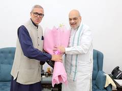 
      
      J-K CM Omar Abdullah meets Union Home Minister Amit Shah
      
      