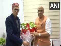 
      
      J-K CM Omar Abdullah meets Rajnath Singh in Delhi
      
      