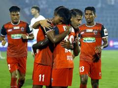 
      
      NorthEast United FC celebrates big 5-0 win against Jamshedpur FC
      
      