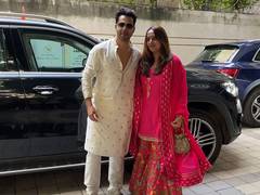 
      
      Varun Dhawan, wife Natasha Dalal spotted dressed up for Diwali 
      
      