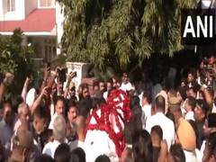 
      
      Jammu: Mortal remains of Devender Singh Rana brought to his home 
      
      
