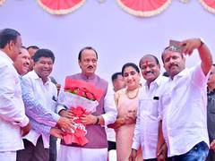 
      
      Ajit Pawar greets people on occasion of Diwali Padwa in Baramati
      
      