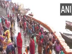 
      
      UP: Devotees take holy dip in river Yamuna on Bhai Dooj
      
      