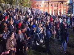 
      
      Washington DC: Students leave event in support of Harris 
      
      