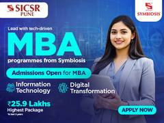 
      
      SICSR Invites Applications for MBA in IT & Digital Transformation
      
      