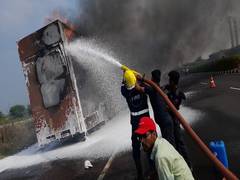 
      
      Telangana: 8 cars destroyed after container truck carrying...
      
      