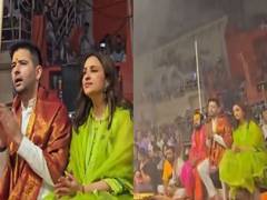
      
      Parineeti Chopra, Raghav Chaddha attend famous Maa Ganga Aarti
      
      