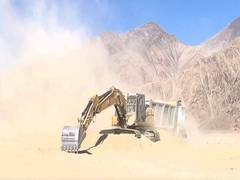 
      
      Construction work at Nyoma Mudh Advanced Landing Ground (ALG) und
      
      
