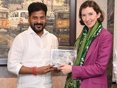 
      
      British High Commissioner Lindy Cameron meets Telangana CM Reddy
      
      