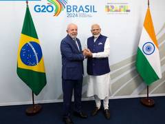 
      
      PM Modi meets Brazilian President Lula on sidelines of G20 Summit
      
      