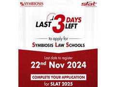 
      
      Symbiosis Law Admission Test 2025 Registration Closes on Nov 22
      
      