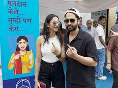 
      
      Rakul Preet Singh, Jackky Bhagnani cast their votes
      
      