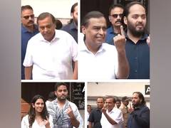 
      
      Mukesh Ambani, sons Anant and Akash, daughter-in-law Shloka voted
      
      