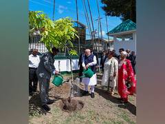 
      
      PM Modi, Guyana President Ali plant sapling
      
      