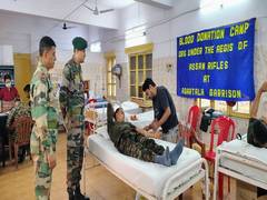 
      
      Assam rifles along with NCC organises blood donation camp
      
      