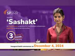
      
      SPJIMR launches 'Sashakt' to empower small business entrepreneurs
      
      