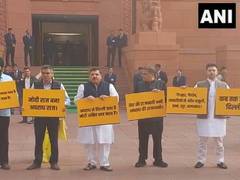 
      
      AAP holds protest in Parliament premises in Delhi
      
      