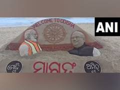 
      
      Sand art designed to welcome PM Narendra Modi and Amit Shah
      
      