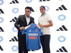 
      
      Jay Shah and Harmanpreet Kaur unveil Team India's new ODI jersey
      
      
