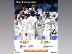 
      
      Australia take lead over India in Adelaide Test 
      
      