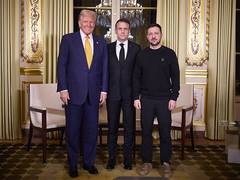 
      
      Volodymyr Zelenskyy meets Donald Trump, Emmanuel Macron in Paris
      
      
