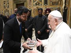 
      
      Indian delegation gifts books on PM Modi's vision to Pope Francis
      
      