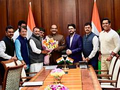 
      
      Delegation of MPs LS Speaker to awareness cricket match
      
      