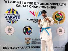 
      
      Kartikeya wins double gold at Commonwealth Karate Championships
      
      